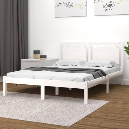 Bedframe Massief Hout Wit 200X200 Cm