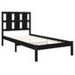 Bedframe Massief Hout Zwart 75X190 Cm 2Ft6 Small Single