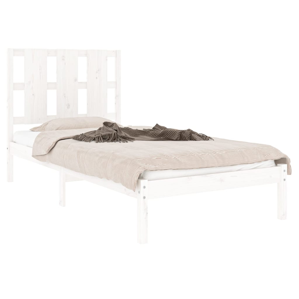 Bedframe Massief Grenenhout Wit 90X200 Cm