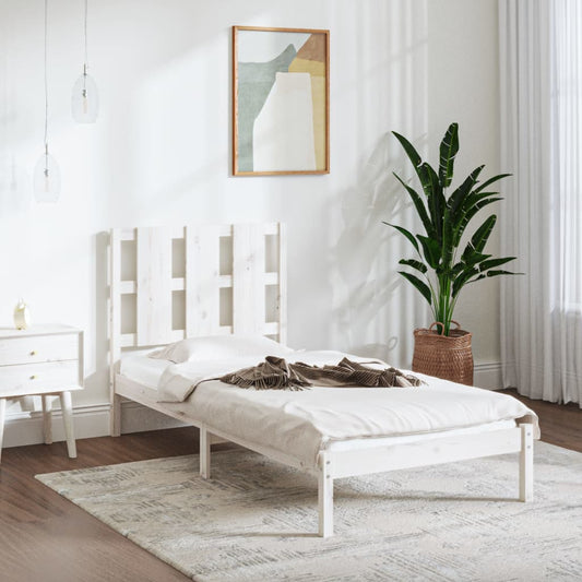 Bedframe Massief Grenenhout Wit 90X200 Cm