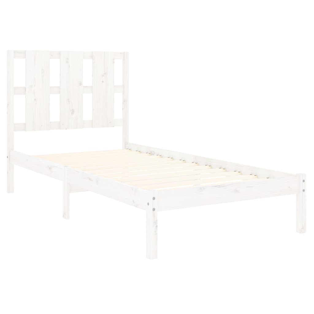 Bedframe Massief Grenenhout Wit 100X200 Cm