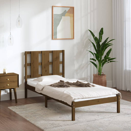 Bedframe Massief Grenenhout Honingbruin 100X200 Cm