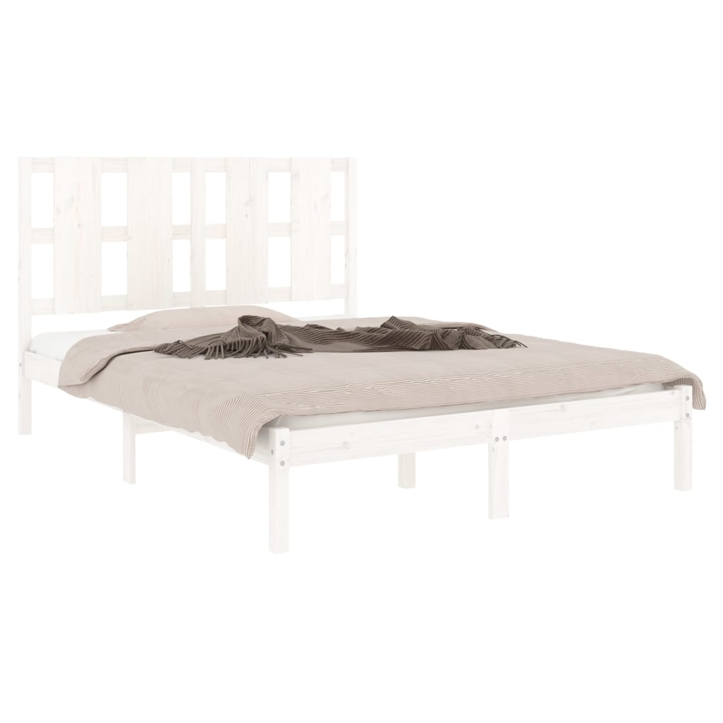 Bedframe Massief Grenenhout Wit 140X200 Cm
