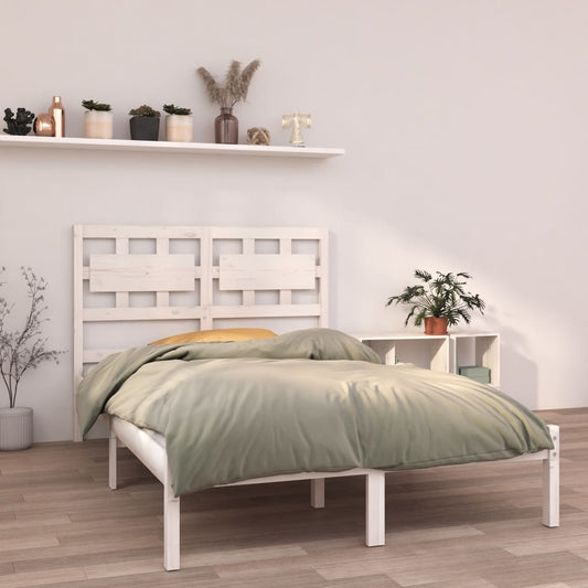 Bedframe Massief Hout Wit 120X190 Cm 4Ft Small Double