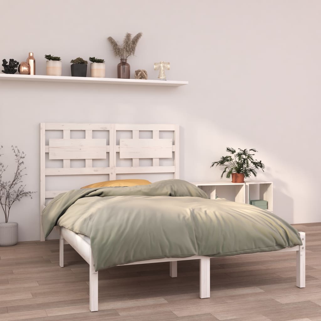 Bedframe Massief Hout Wit 140X190 Cm