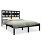 Bedframe Massief Hout Zwart 140X190 Cm