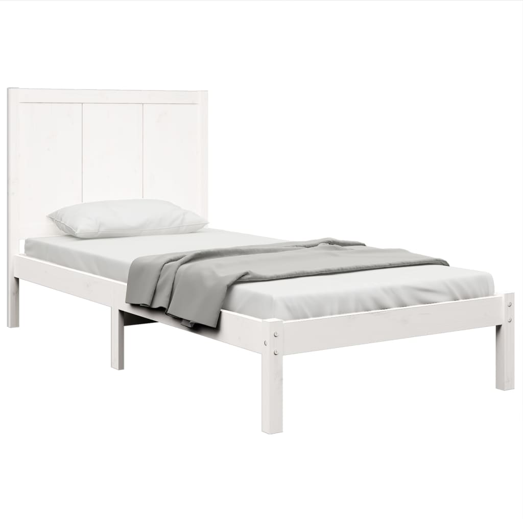 Bedframe Massief Grenenhout Wit 75X190 Cm 2Ft6 Small Single