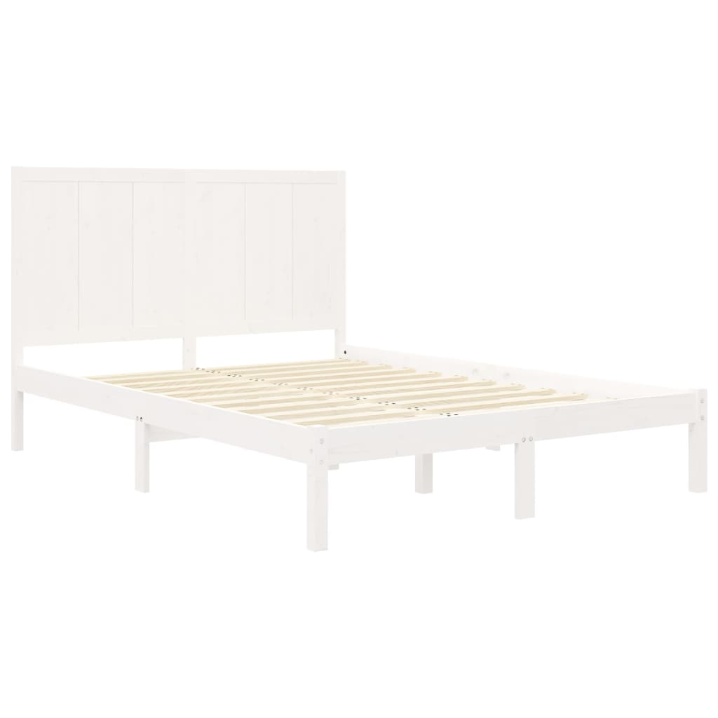 Bedframe Massief Grenenhout Wit 140X190 Cm