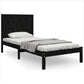 Bedframe Massief Grenenhout Zwart 90X200 Cm