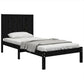 Bedframe Massief Grenenhout Zwart 90X200 Cm