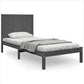 Bedframe Massief Grenenhout Grijs 100X200 Cm