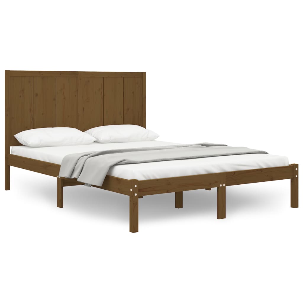 Bedframe Massief Grenenhout Honingbruin 140X200 Cm