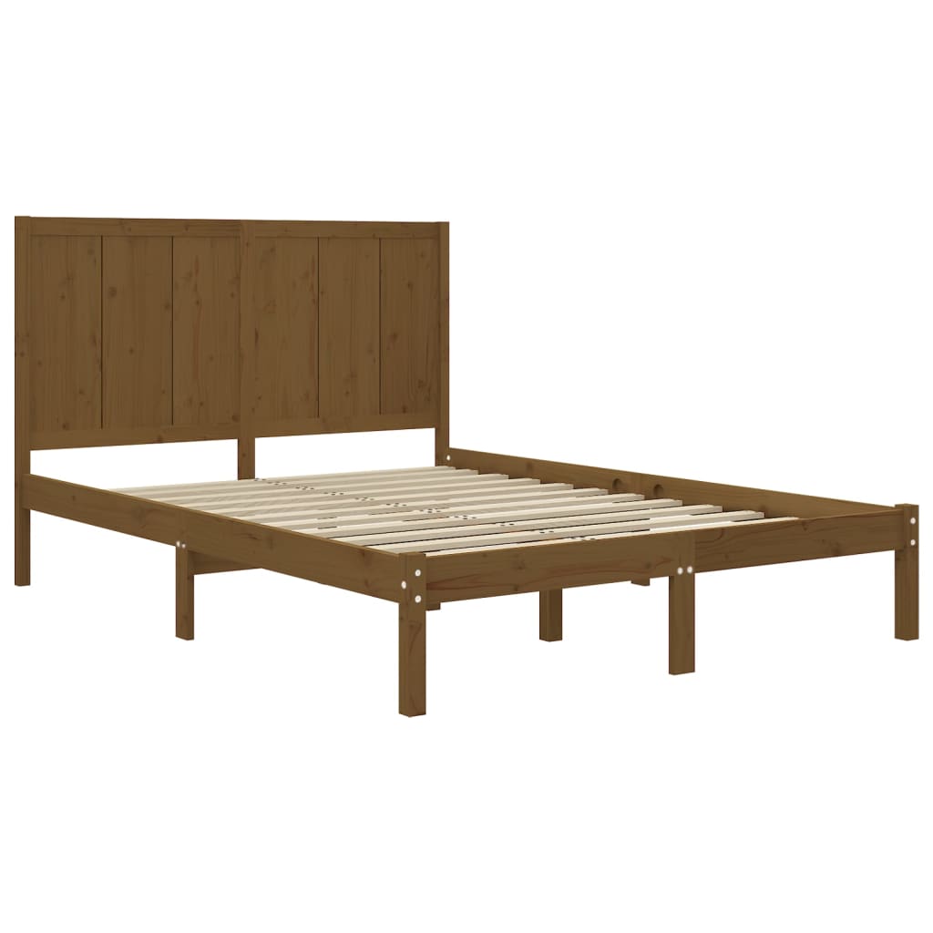 Bedframe Massief Grenenhout Honingbruin 140X200 Cm