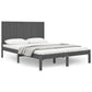 Bedframe Massief Grenenhout Grijs 150X200 Cm 5Ft King Size