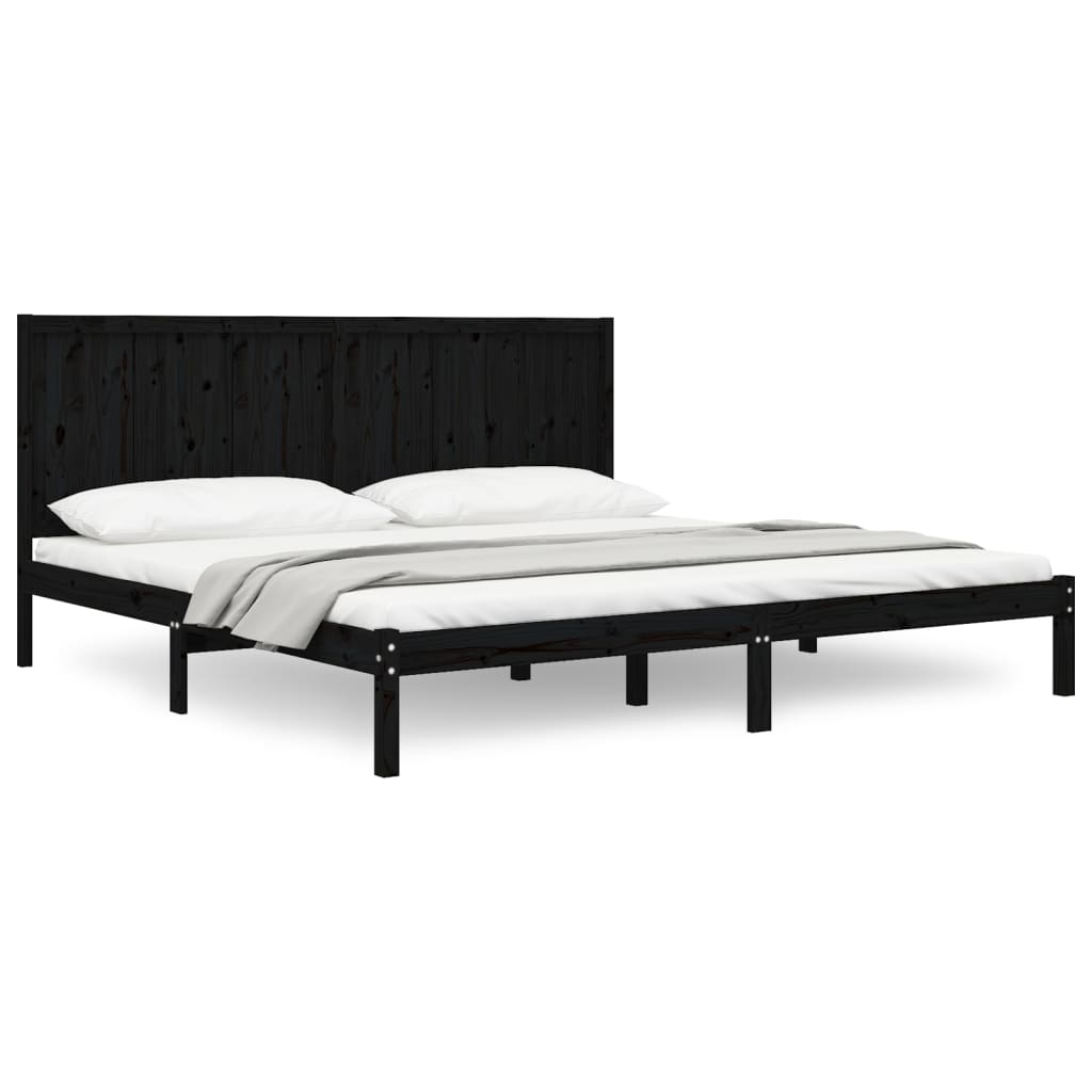 Bedframe Massief Grenenhout Zwart 180X200 Cm 6Ft Super King