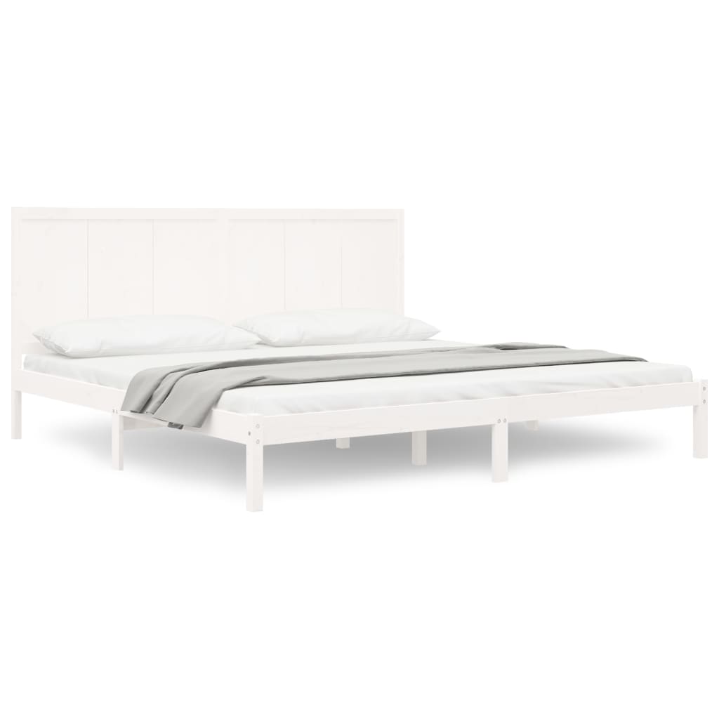 Bedframe Massief Grenenhout Wit 200X200 Cm