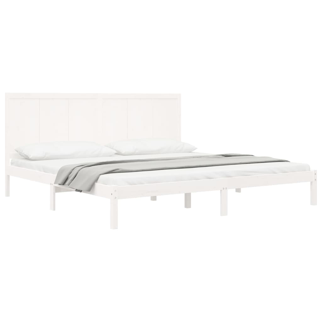 Bedframe Massief Grenenhout Wit 200X200 Cm