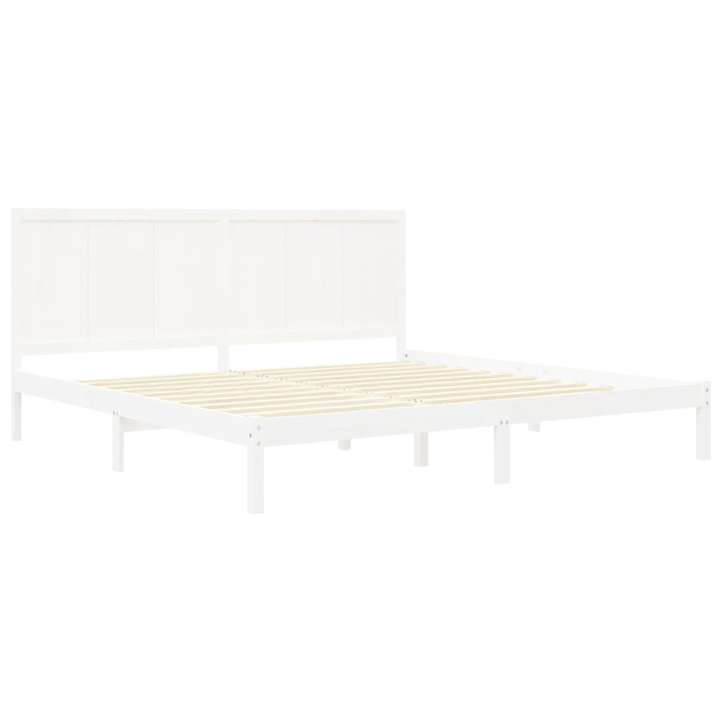Bedframe Massief Grenenhout Wit 200X200 Cm