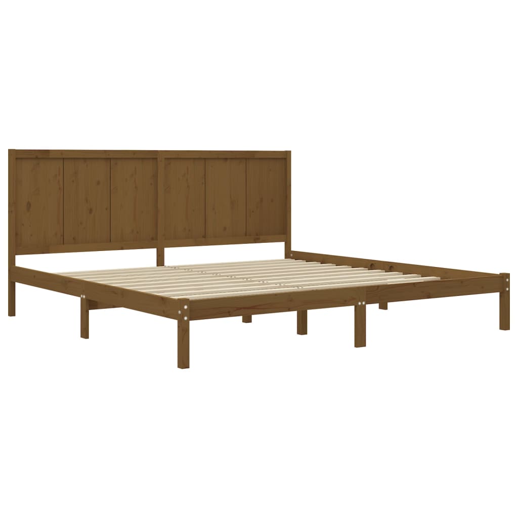 Bedframe Massief Grenenhout Honingbruin 200X200 Cm