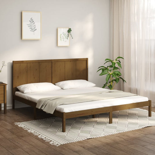 Bedframe Massief Grenenhout Honingbruin 200X200 Cm