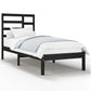 Bedframe Massief Hout Zwart 90X190 Cm 3Ft Single