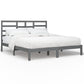 Bedframe Massief Hout Grijs 180X200 Cm 6Ft Super King