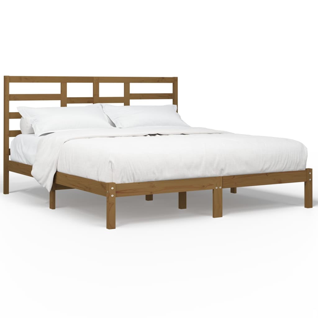 Bedframe Massief Hout Honingbruin 180X200 Cm 6Ft Super King