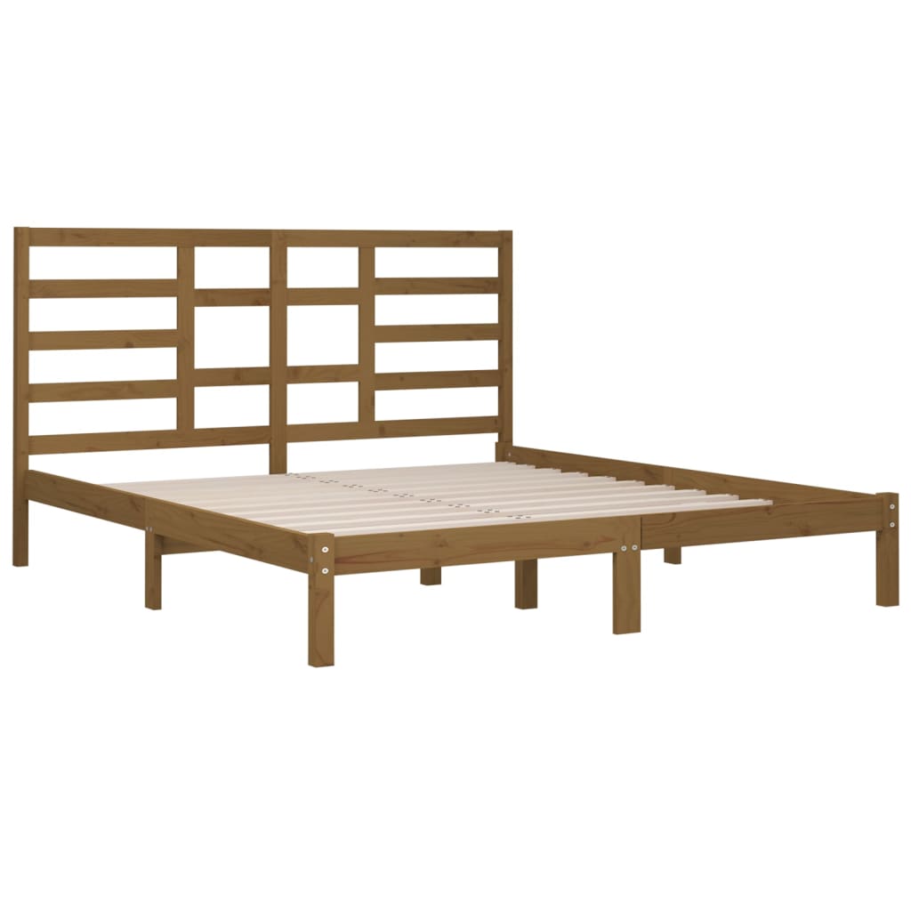 Bedframe Massief Hout Honingbruin 180X200 Cm 6Ft Super King