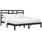 Bedframe Massief Hout Zwart 200X200 Cm