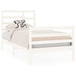 Bedframe Massief Hout Wit 75X190 Cm 2Ft6 Small Single