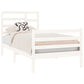 Bedframe Massief Hout Wit 75X190 Cm 2Ft6 Small Single