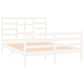 Bedframe Massief Hout Wit 120X190 Cm 4Ft Small Double