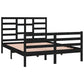 Bedframe Massief Hout Zwart 120X190 Cm 4Ft Small Double