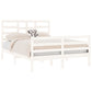 Bedframe Massief Hout Wit 135X190 Cm 4Ft6 Double