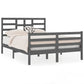 Bedframe Massief Hout Grijs 135X190 Cm 4Ft6 Double