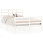 Bedframe Massief Hout Wit 140X190 Cm
