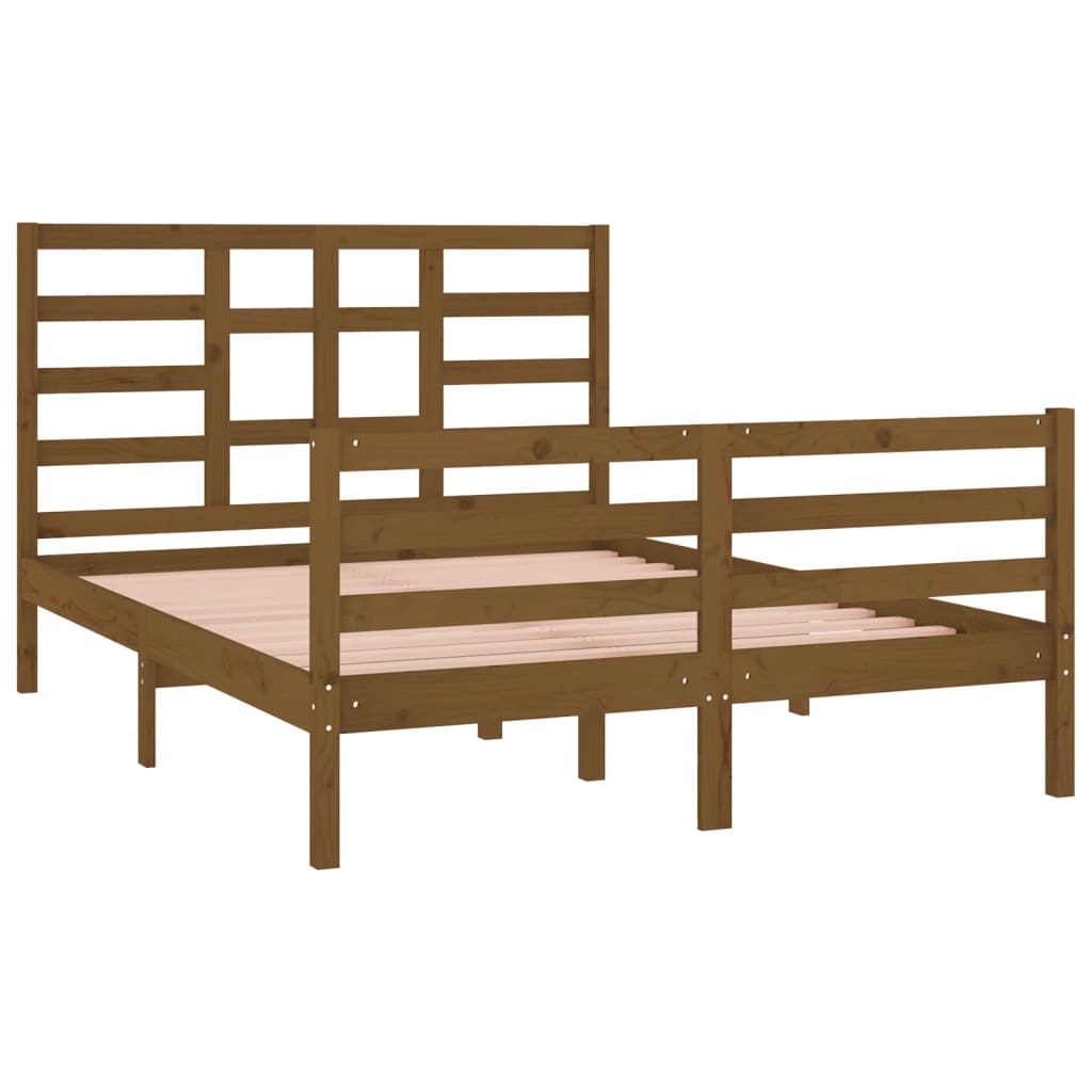 Bedframe Massief Hout Honingbruin 140X190 Cm