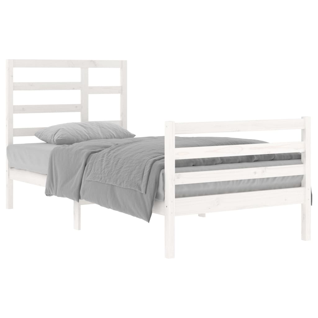Bedframe Massief Hout Wit 90X200 Cm