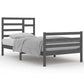 Bedframe Massief Hout Grijs 100X200 Cm