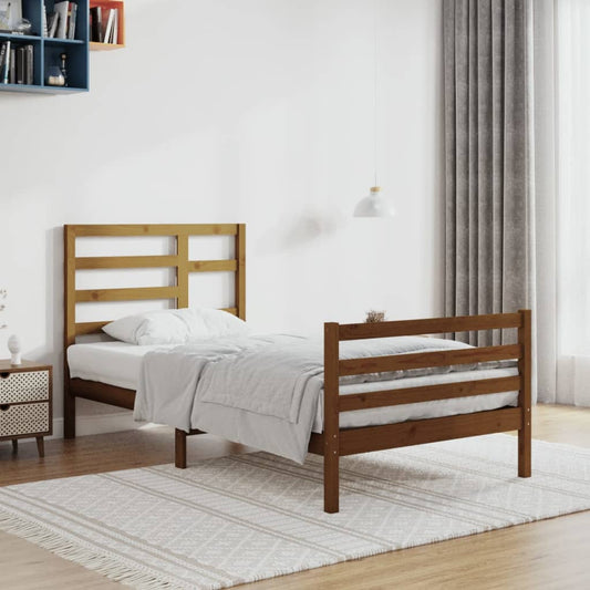 Bedframe Massief Hout Honingbruin 100X200 Cm