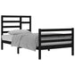 Bedframe Massief Hout Zwart 100X200 Cm