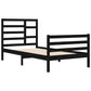 Bedframe Massief Hout Zwart 100X200 Cm