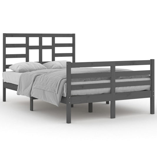 Bedframe Massief Hout Grijs 120X200 Cm
