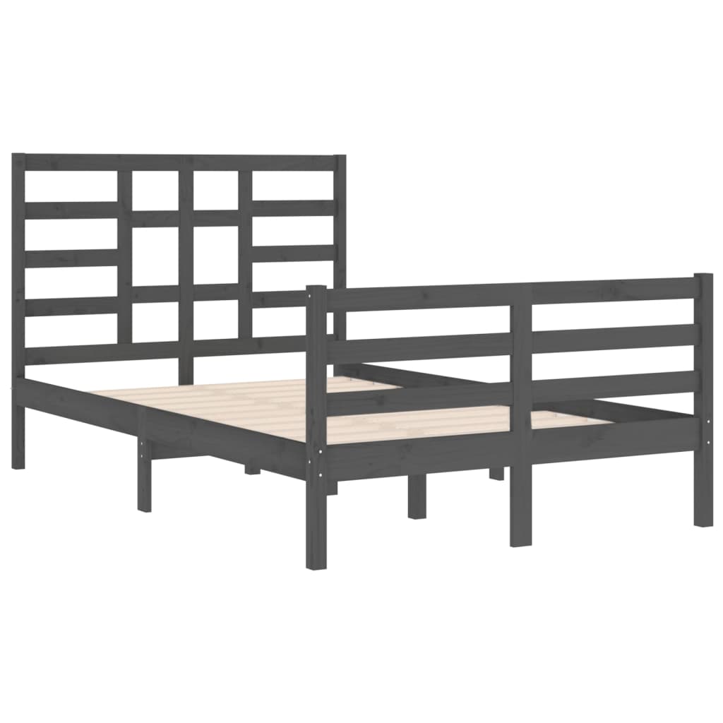 Bedframe Massief Hout Grijs 120X200 Cm
