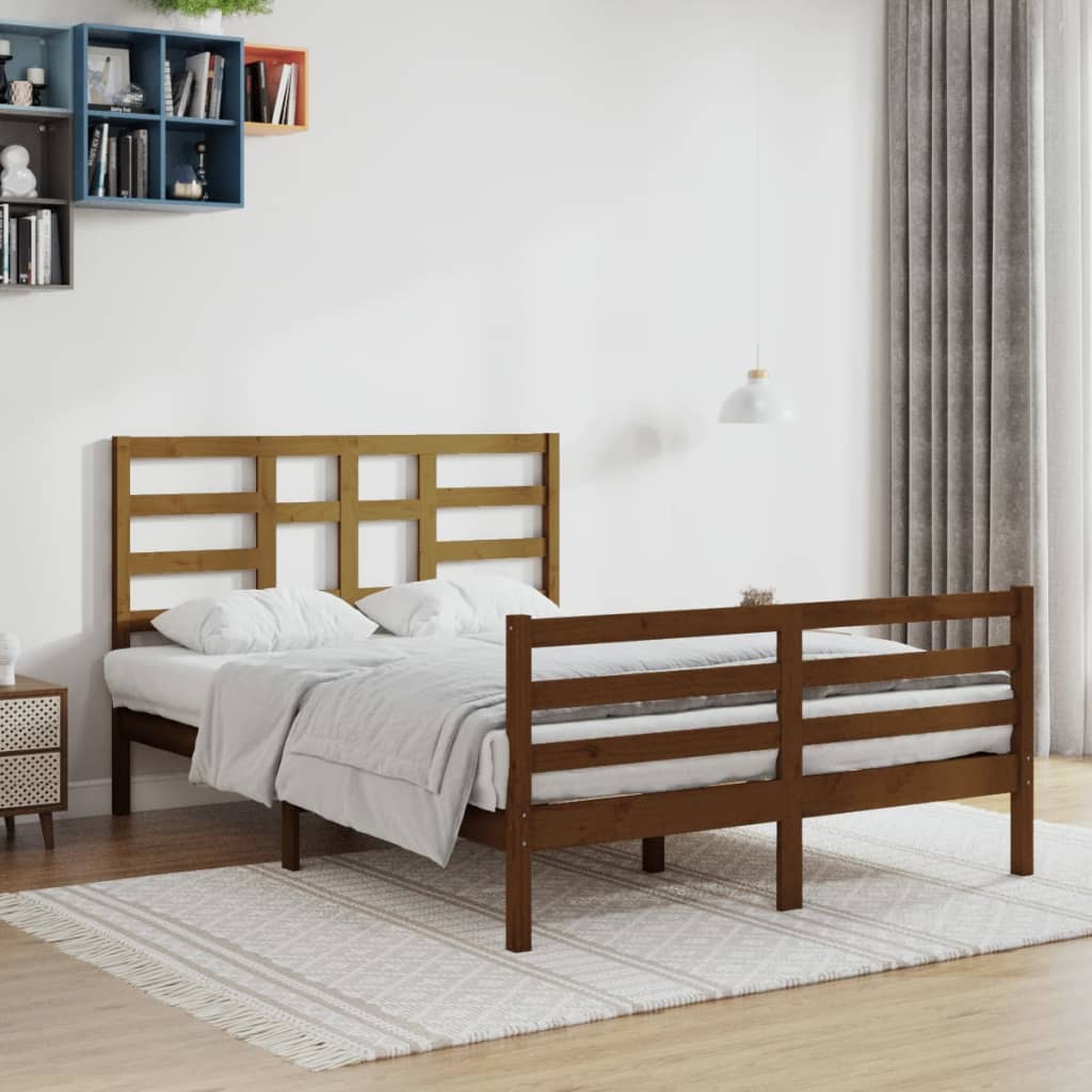 Bedframe Massief Hout Honingbruin 120X200 Cm