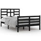 Bedframe Massief Hout Zwart 120X200 Cm