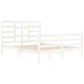 Bedframe Massief Hout Wit 140X200 Cm