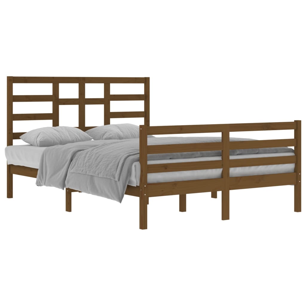 Bedframe Massief Hout Honingbruin 140X200 Cm