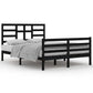 Bedframe Massief Hout Zwart 140X200 Cm