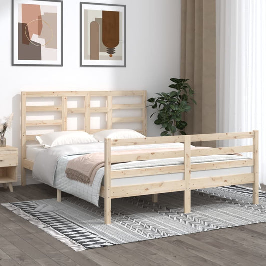 Bedframe Massief Hout 150X200 Cm 5Ft King Size